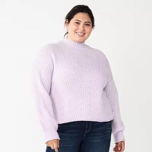 💜 SO Mockneck Rib Knit Sweater | XXL | NWT